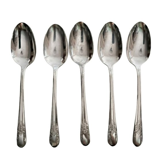 WM Rogers Reflection 5 Place Spoons Set‎ Silverplate1939 Vintage Wedding - Picture 1 of 7